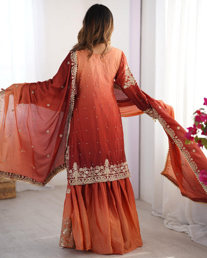 Graceful Dual Shaded Sharara Sets