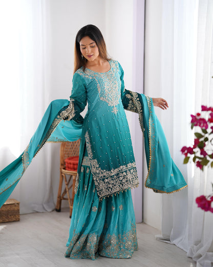 Graceful Dual Shaded Sharara Sets