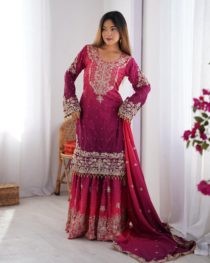 Graceful Dual Shaded Sharara Sets