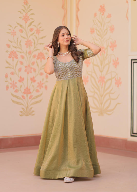Pastel Beads Embroidered Gowns