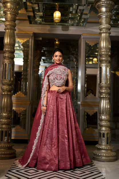 Softly Shining Gold Crush Lehenga Collection