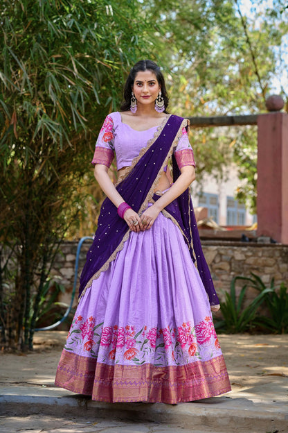 Stunning Cotton Silk Lehenga Set