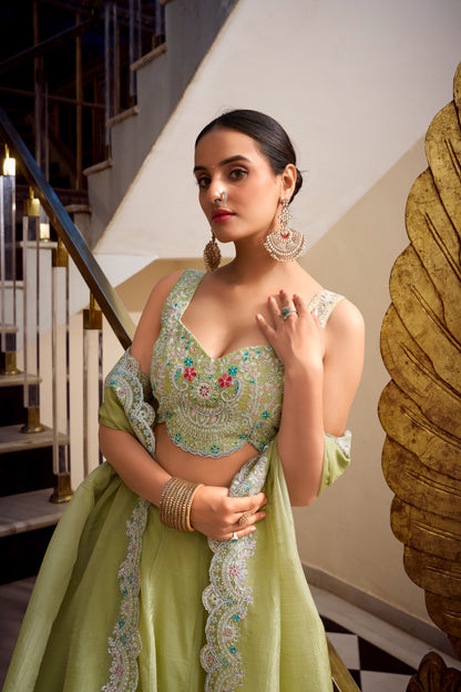 Softly Shining Gold Crush Lehenga Collection
