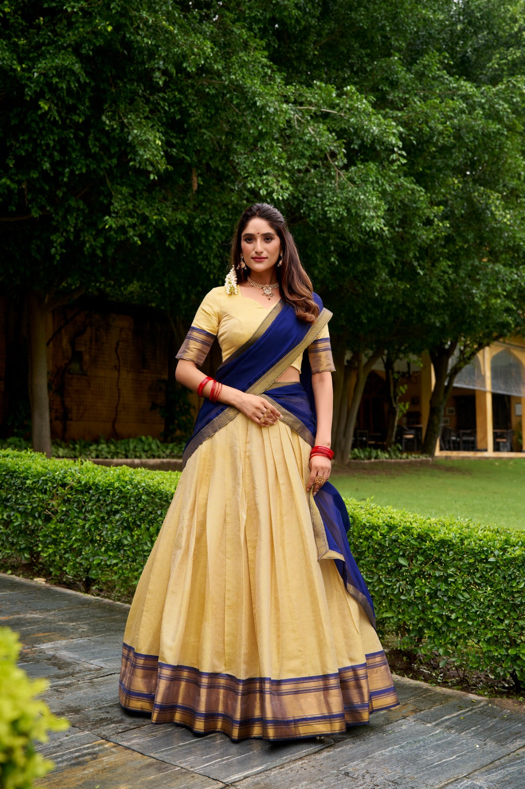 Kanchipuram Golden Glow Half Sarees