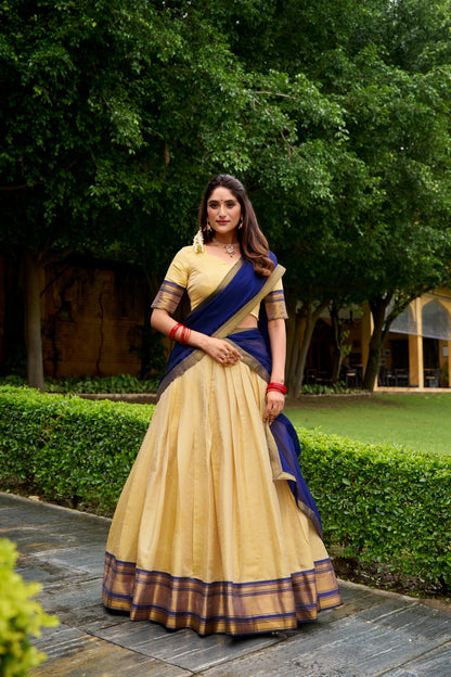 Kanchipuram Golden Glow Half Sarees