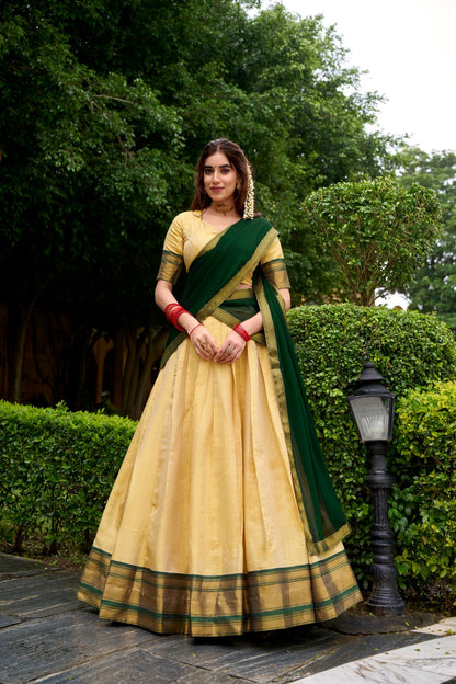 Kanchipuram Golden Glow Half Sarees