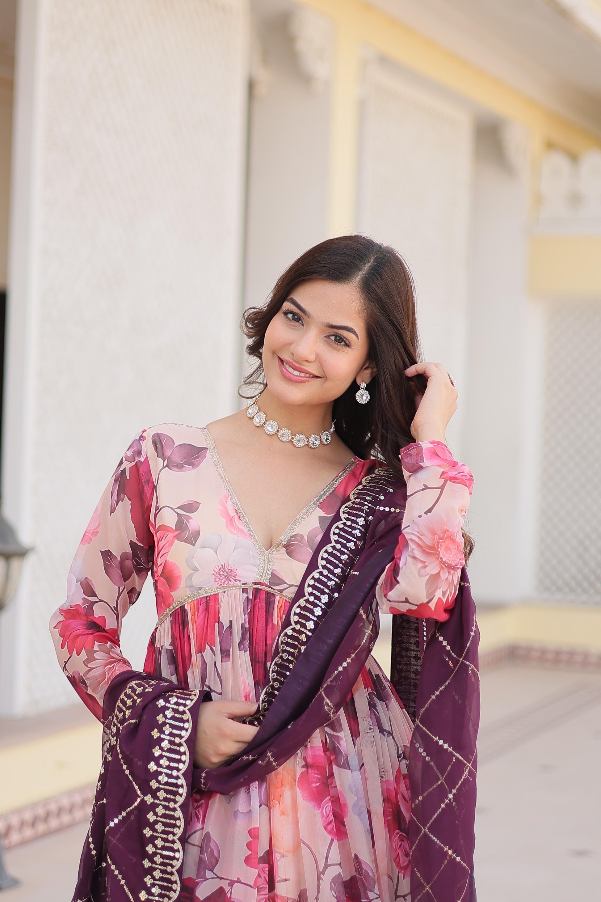 Floral Anarkali Suit - Gracious You