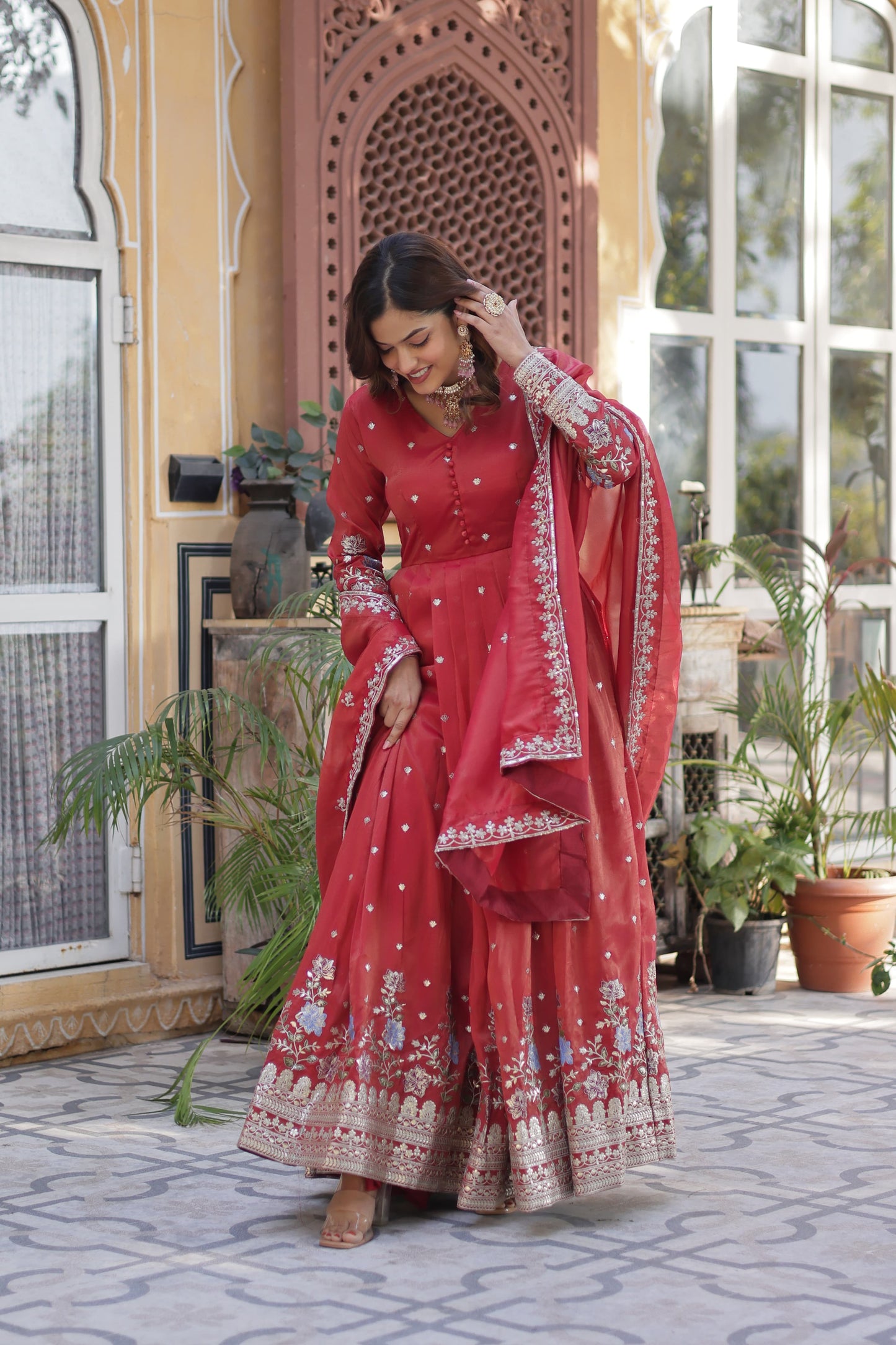 Sparkle Sequin Work Viscose Gown