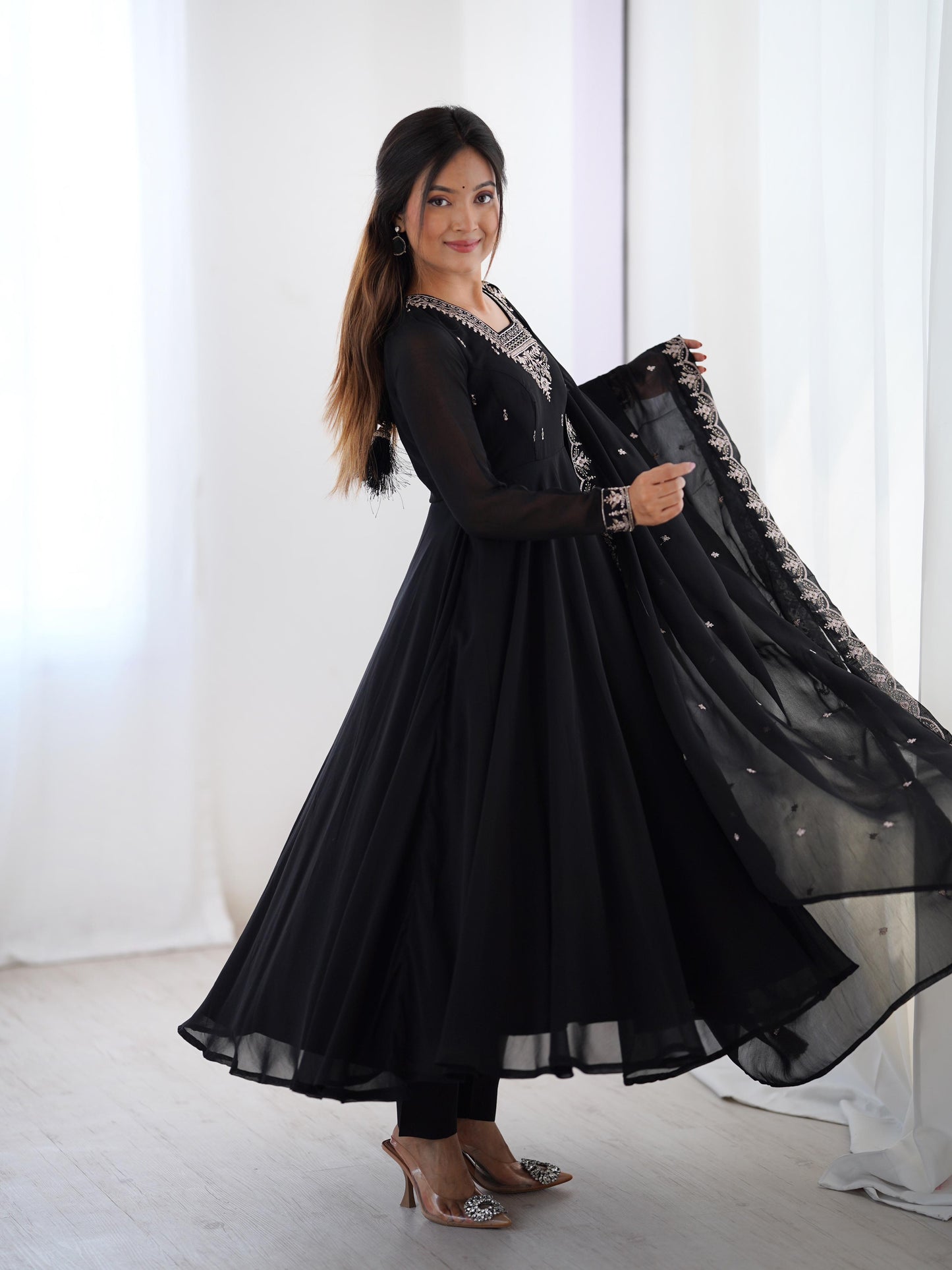 Majestic Bloom Embroidered Anarkali