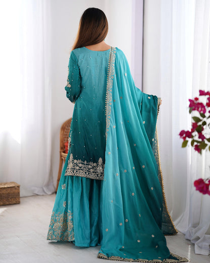 Graceful Dual Shaded Sharara Sets