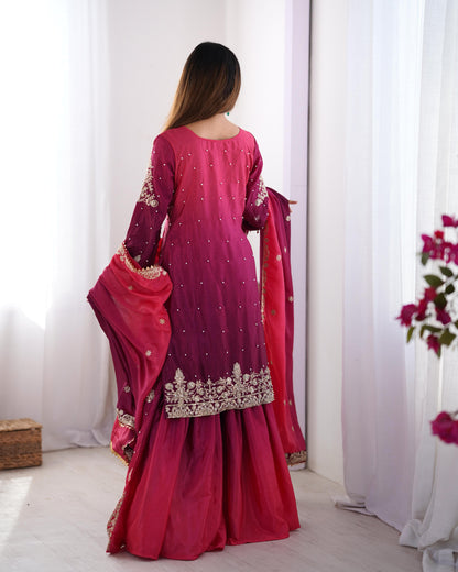 Graceful Dual Shaded Sharara Sets