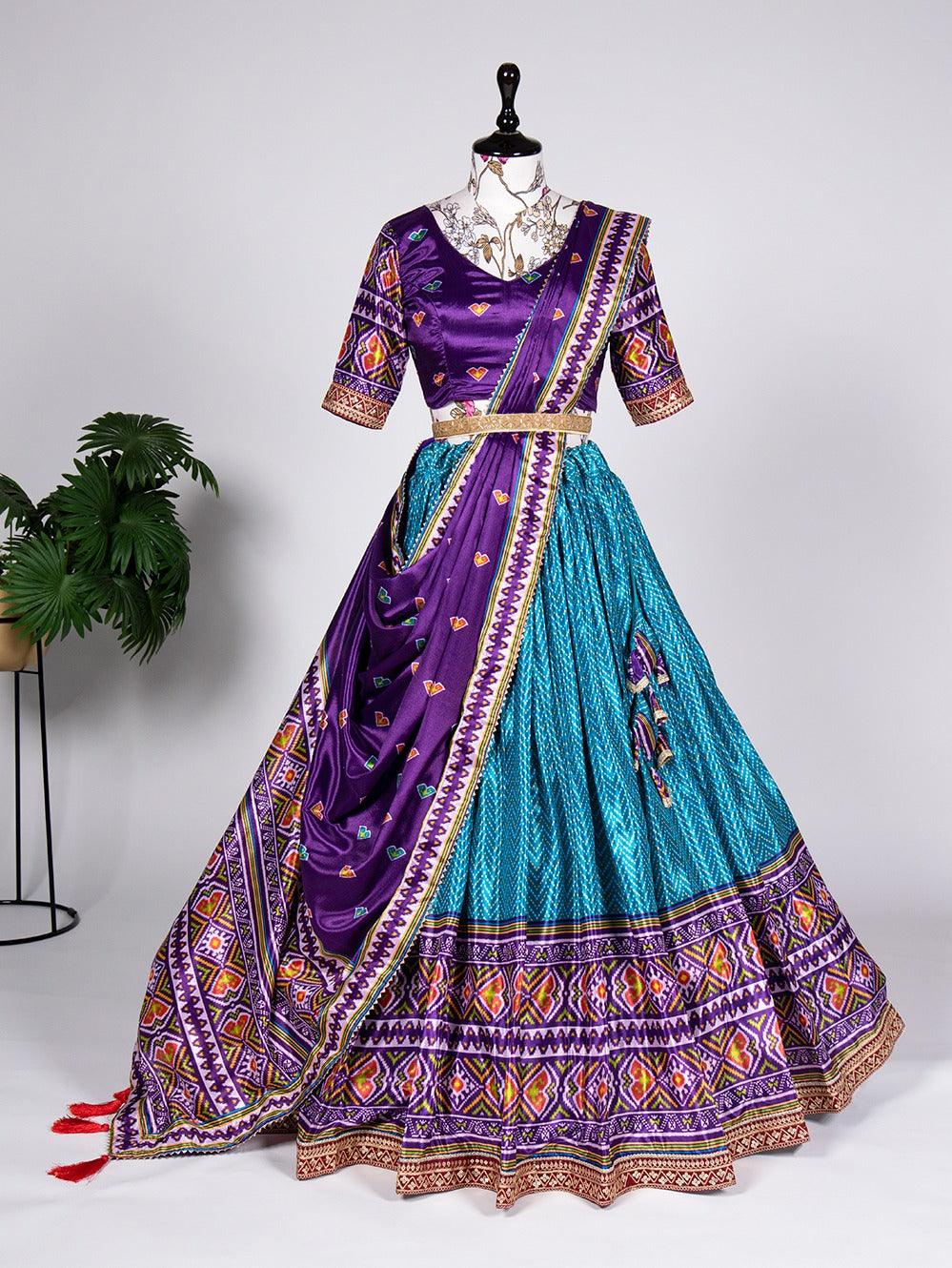 Vibrant Royal Blue Printed Lehenga - Gracious You