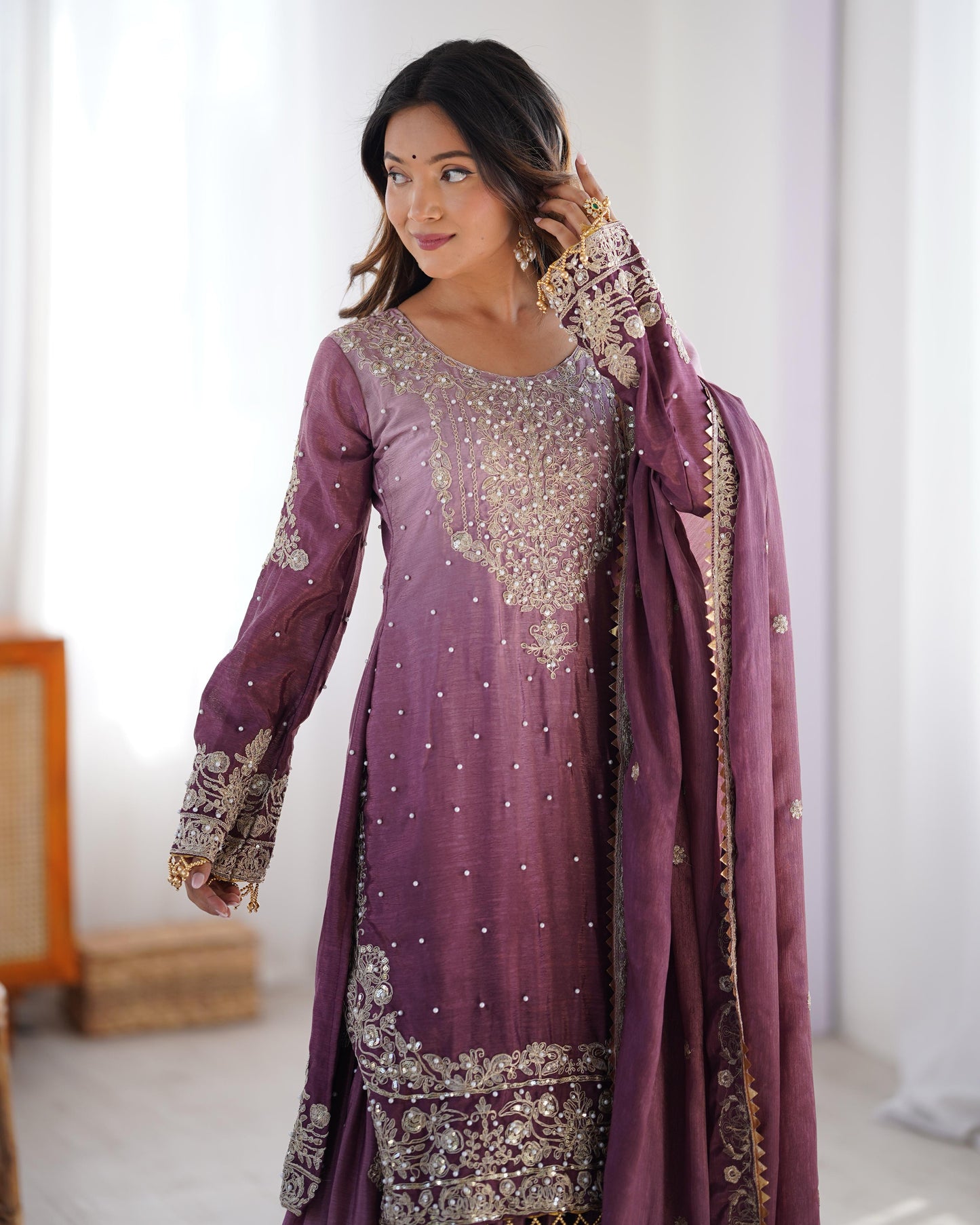 Graceful Dual Shaded Sharara Sets