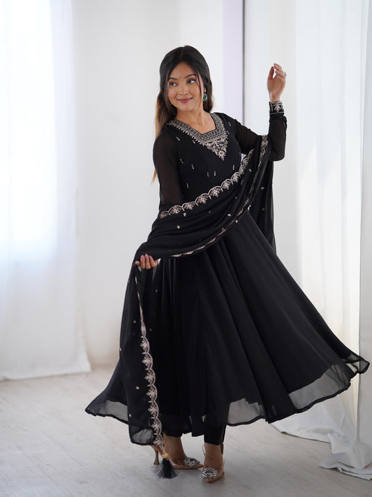 Majestic Bloom Embroidered Anarkali