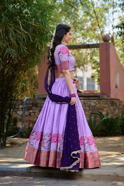 Stunning Cotton Silk Lehenga Set