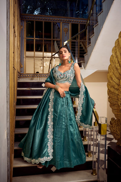 Softly Shining Gold Crush Lehenga Collection