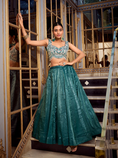 Softly Shining Gold Crush Lehenga Collection