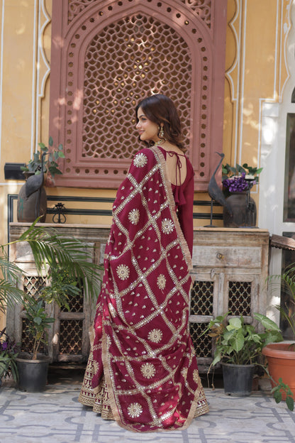 Starlight Georgette Gown With Embroidery Work