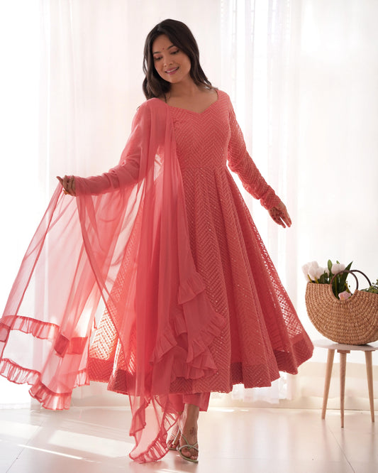 The Classic Lucknowi Anarkali Set