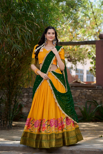 Stunning Cotton Silk Lehenga Set