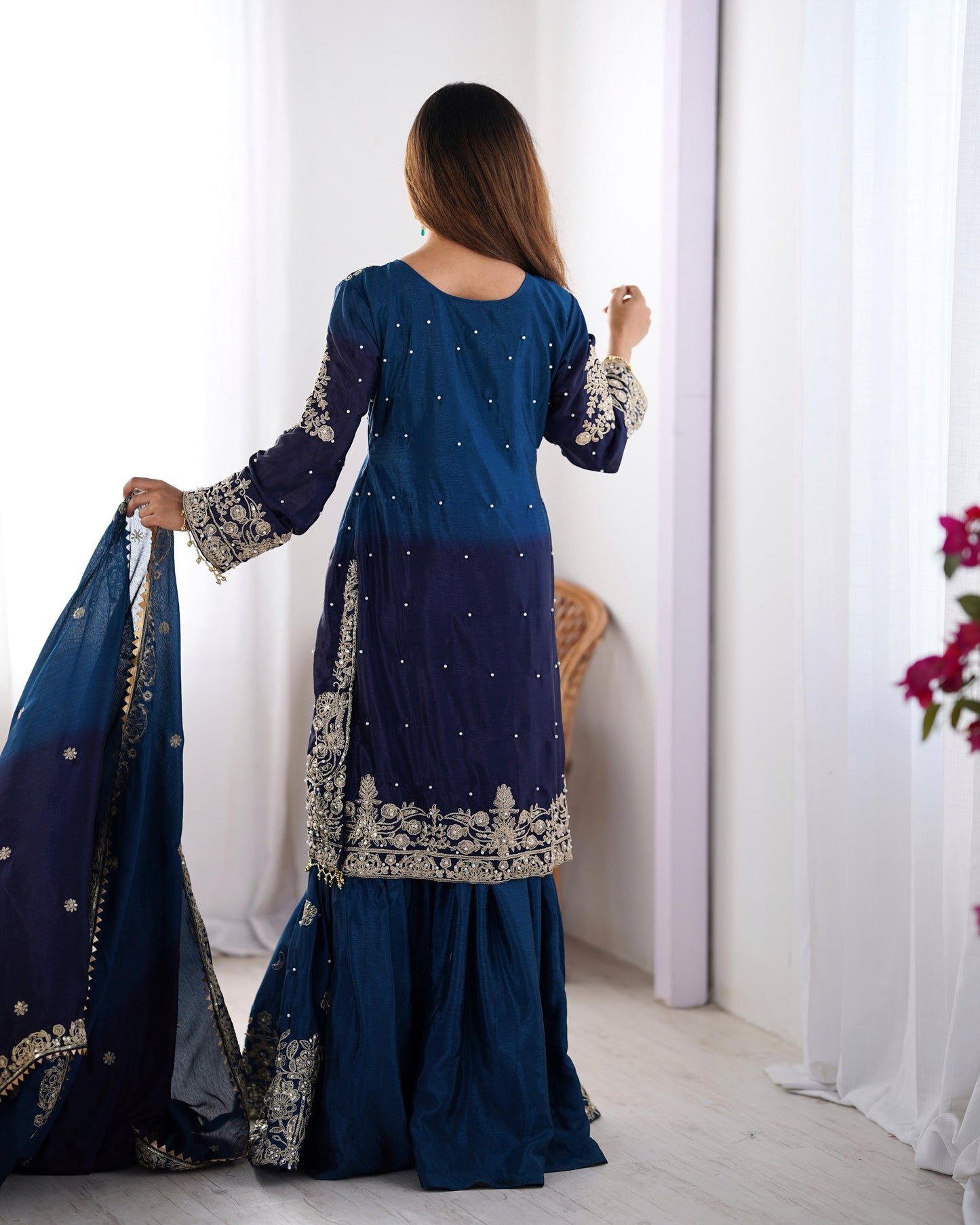 Graceful Dual Shaded Sharara Sets