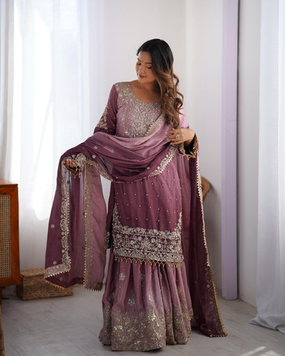Graceful Dual Shaded Sharara Sets