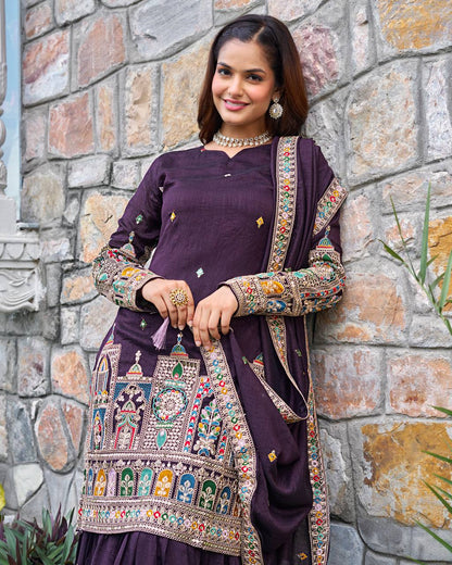 Fine Codework Chinon Kurta & Palazzo Set