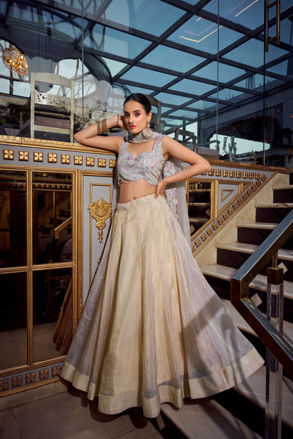 Softly Shining Gold Crush Lehenga Collection