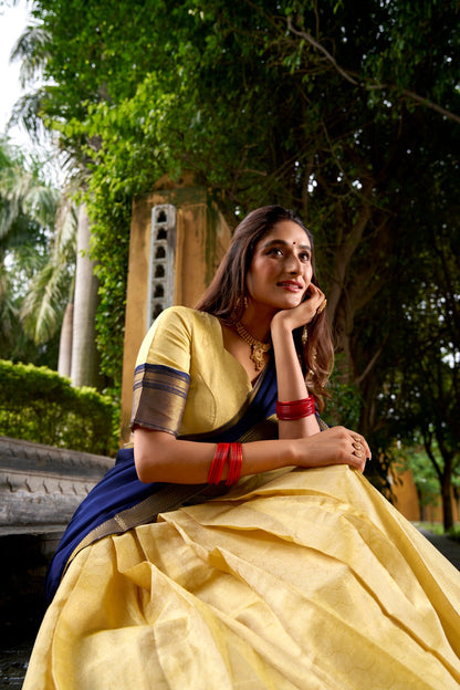 Kanchipuram Golden Glow Half Sarees