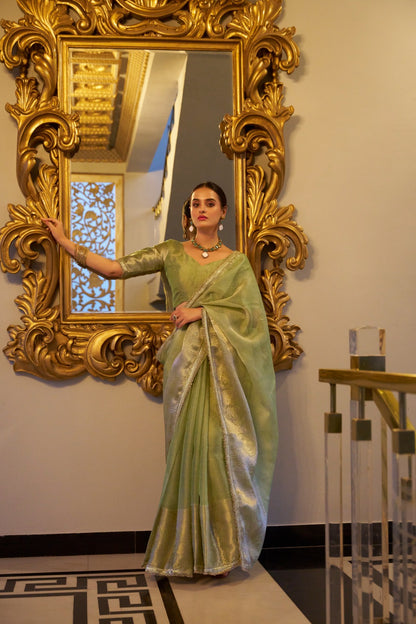 Soft Shimmer In Zari & Sequins Saree