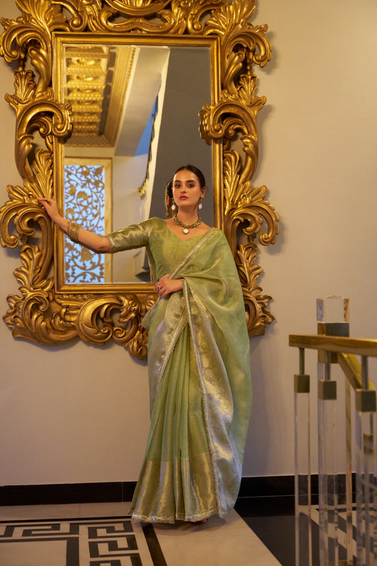 Soft Shimmer In Zari & Sequins Saree