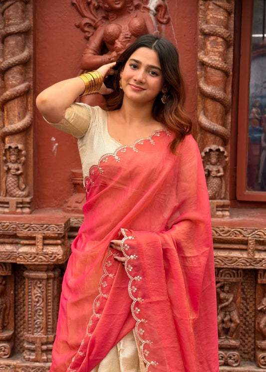 Ivory Lehenga Set With Royal Dupatta