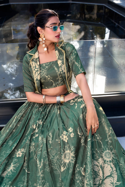 Blooming Floral Lehenga with Blouse & Koti