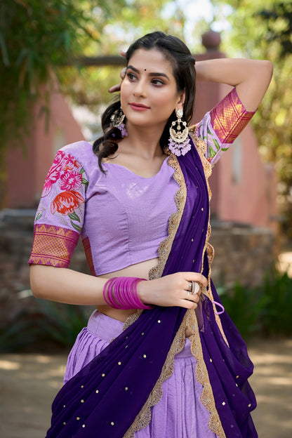 Stunning Cotton Silk Lehenga Set