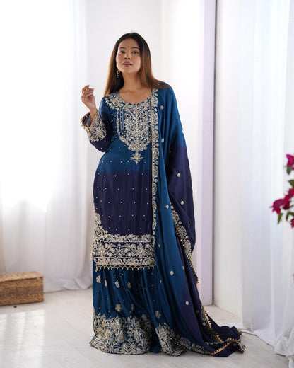 Graceful Dual Shaded Sharara Sets