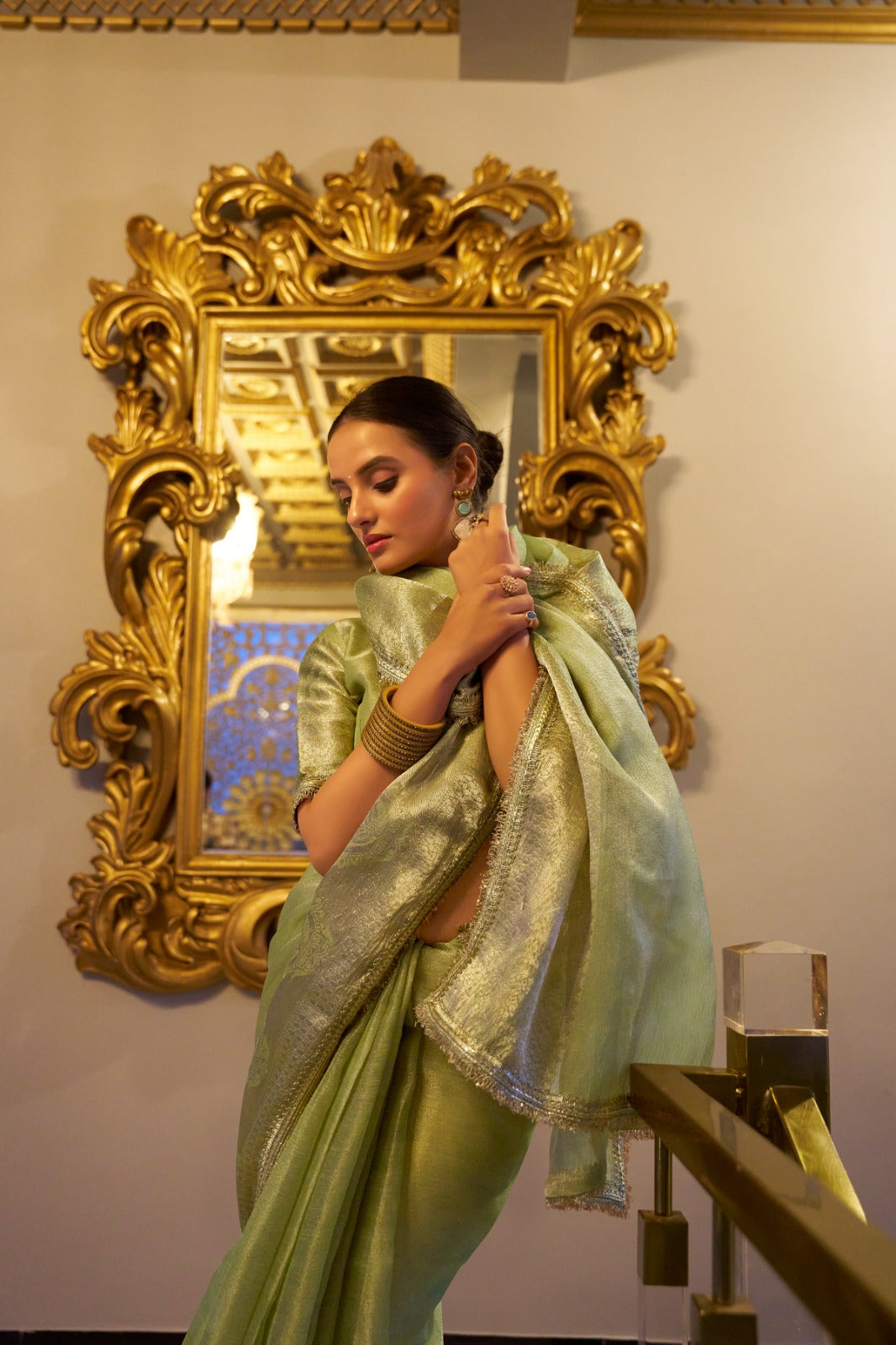 Soft Shimmer In Zari & Sequins Saree