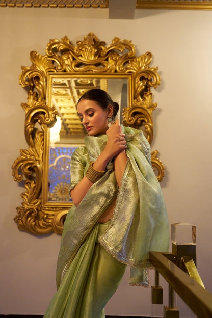 Soft Shimmer In Zari & Sequins Saree