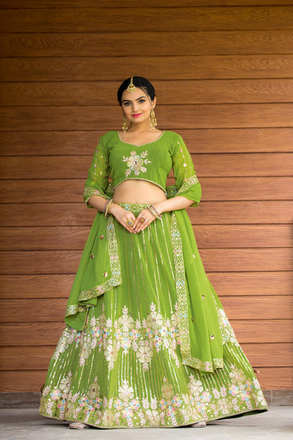 Detailed Embroidered Georgette Lehenga Choli