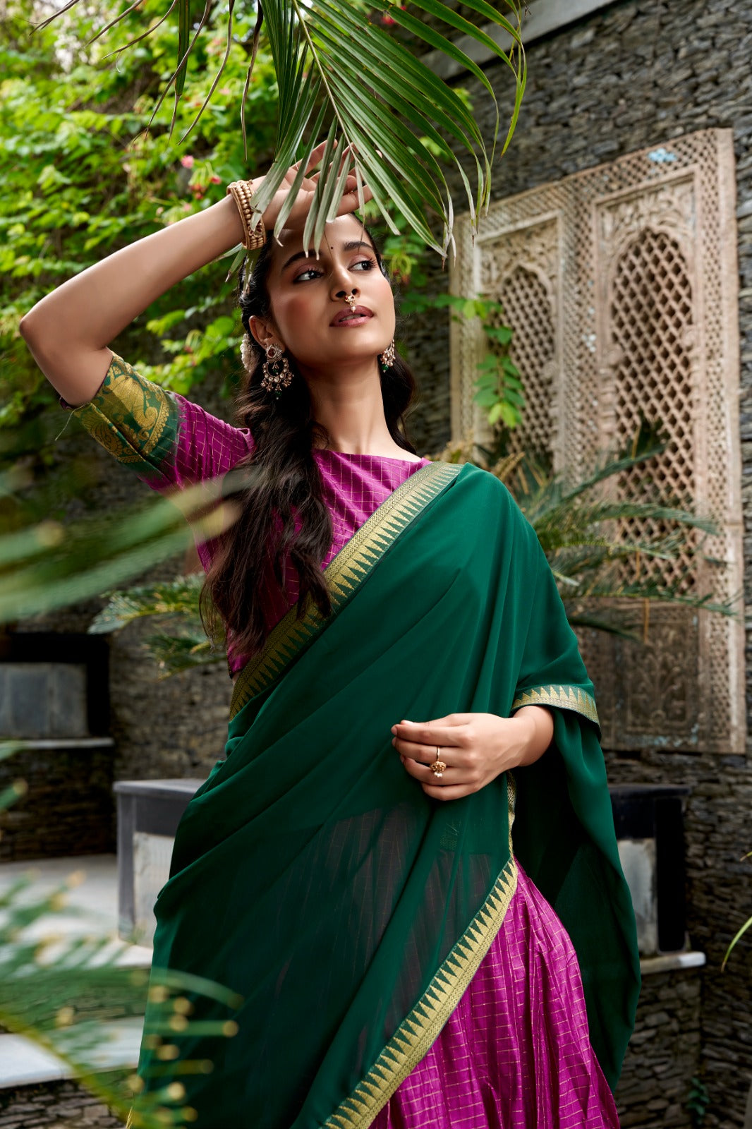 Cotton Checks Lehenga with Zari Weave Work