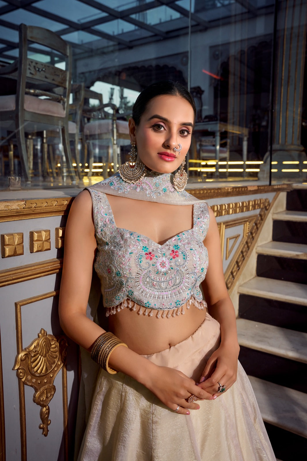 Softly Shining Gold Crush Lehenga Collection