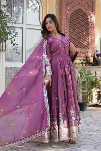 Sparkle Sequin Work Viscose Gown