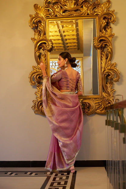 Soft Shimmer In Zari & Sequins Saree