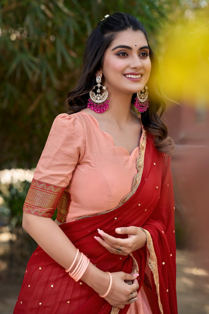 Stunning Cotton Silk Lehenga Set