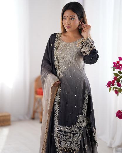 Graceful Dual Shaded Sharara Sets