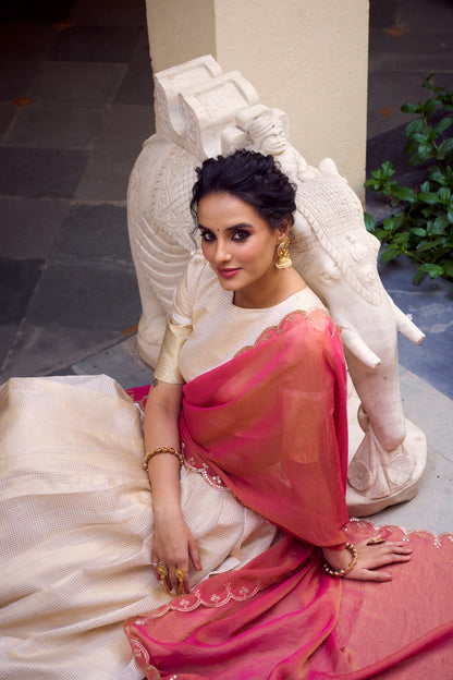 Ivory Lehenga Set With Royal Dupatta