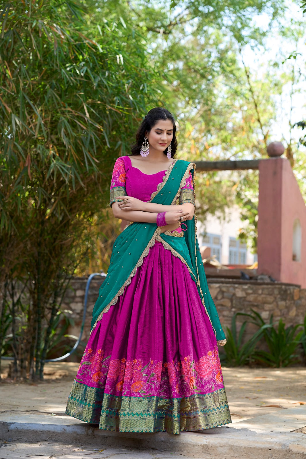 Stunning Cotton Silk Lehenga Set