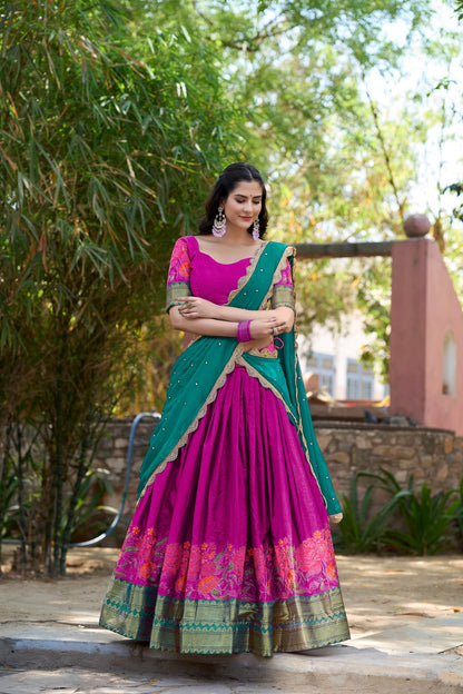 Stunning Cotton Silk Lehenga Set