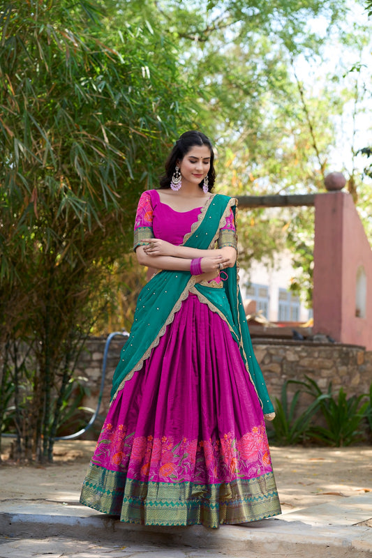 Stunning Cotton Silk Lehenga Set