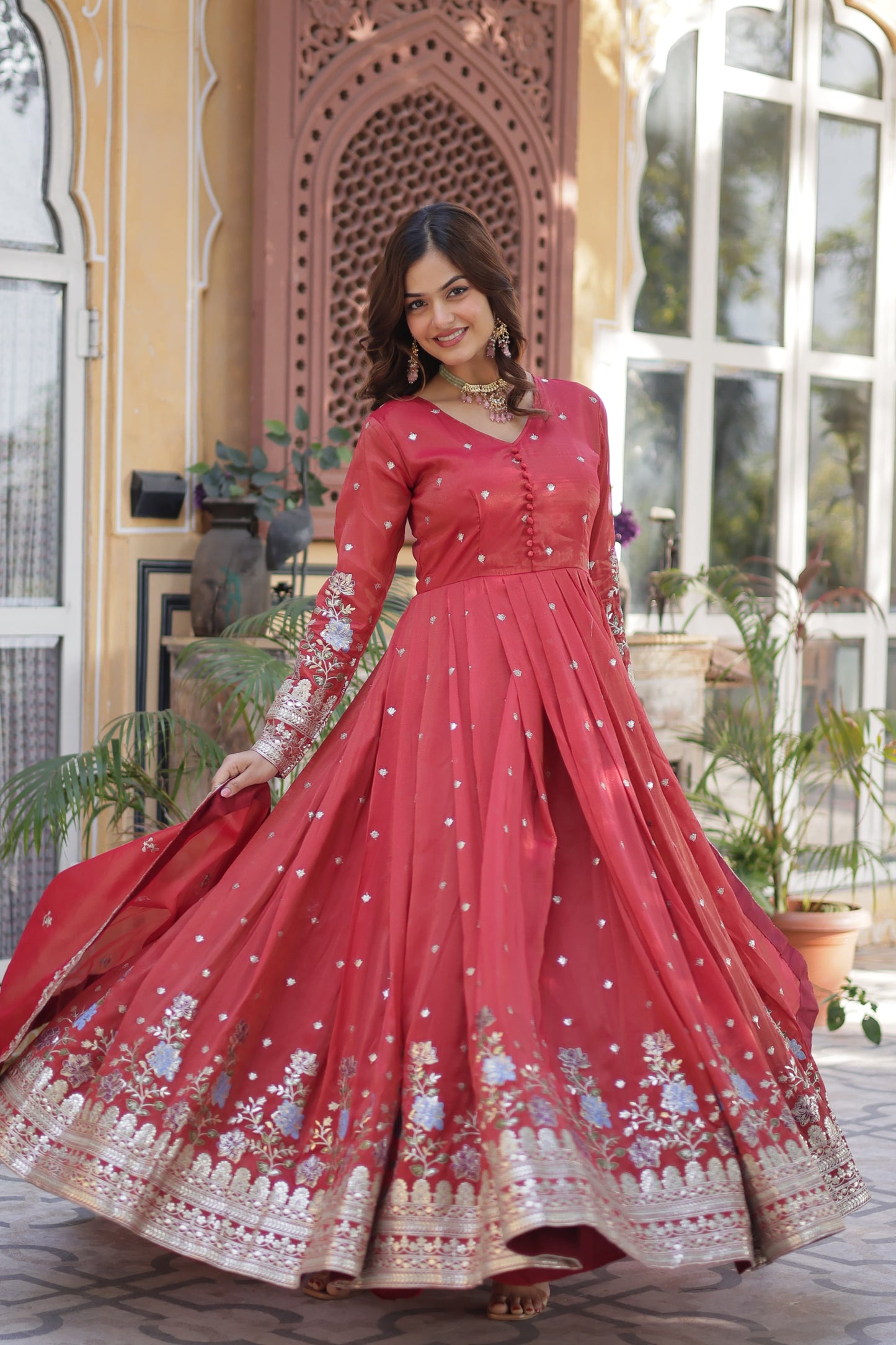 Sparkle Sequin Work Viscose Gown