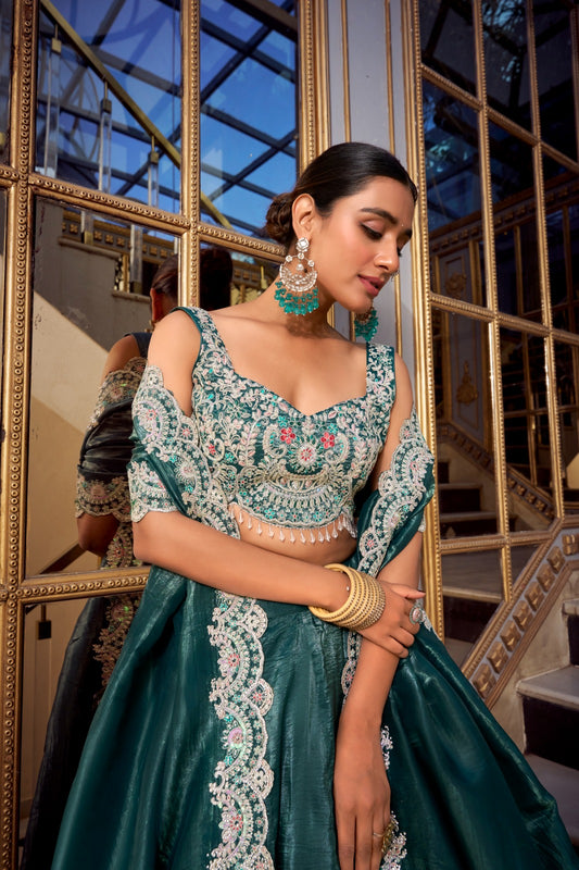 Softly Shining Gold Crush Lehenga Collection
